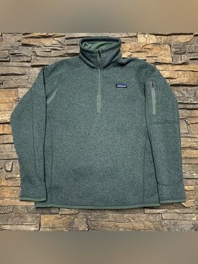 Patagonia Better Sweater Jacket Women Medium Green 1/4 Zip Fleece Pullover Nice